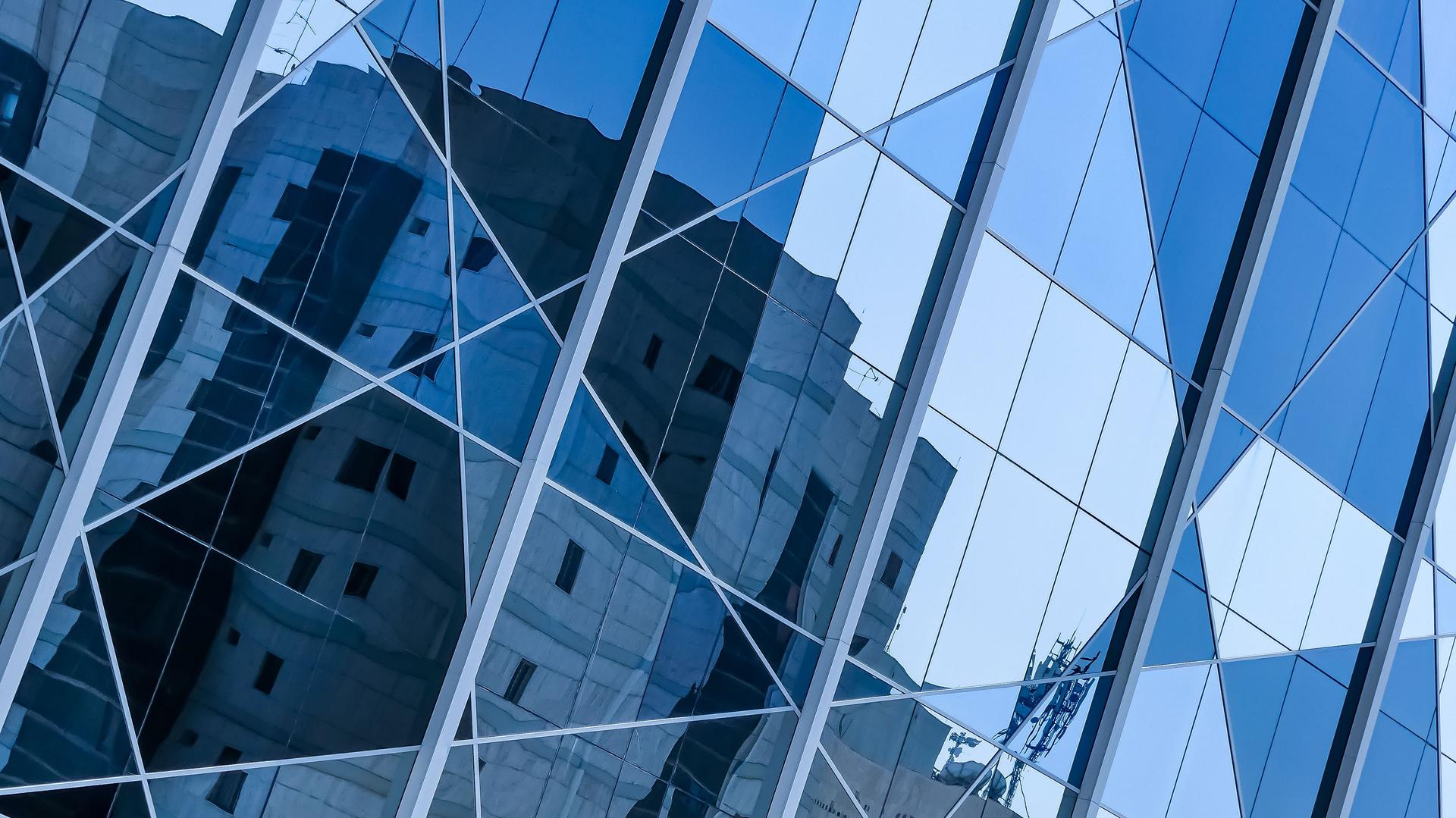 Architecture of the facade of a modern building in Riyadh, Saudi Arabia