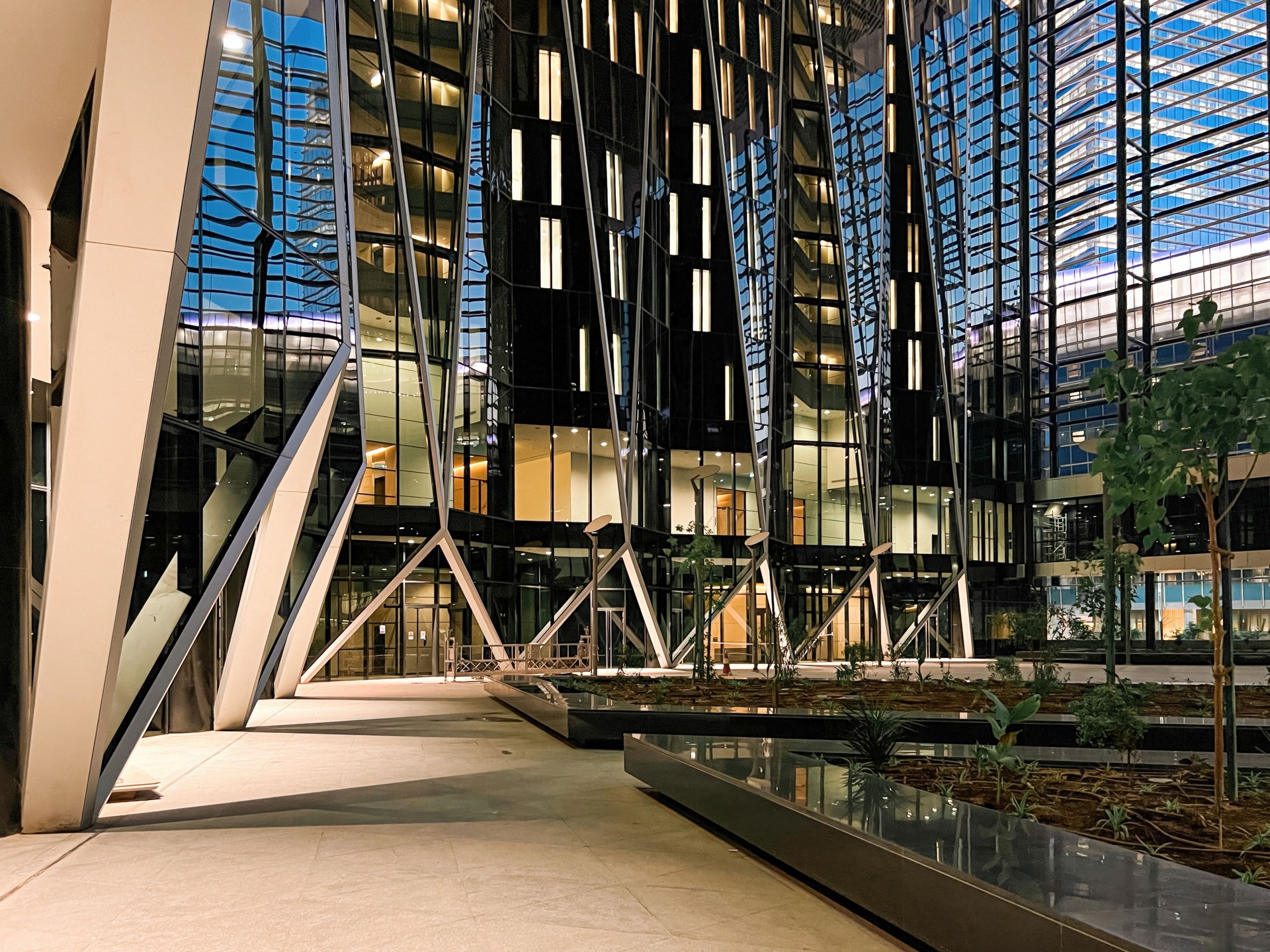 Modern Architectural Brilliance at KAFD. Night.