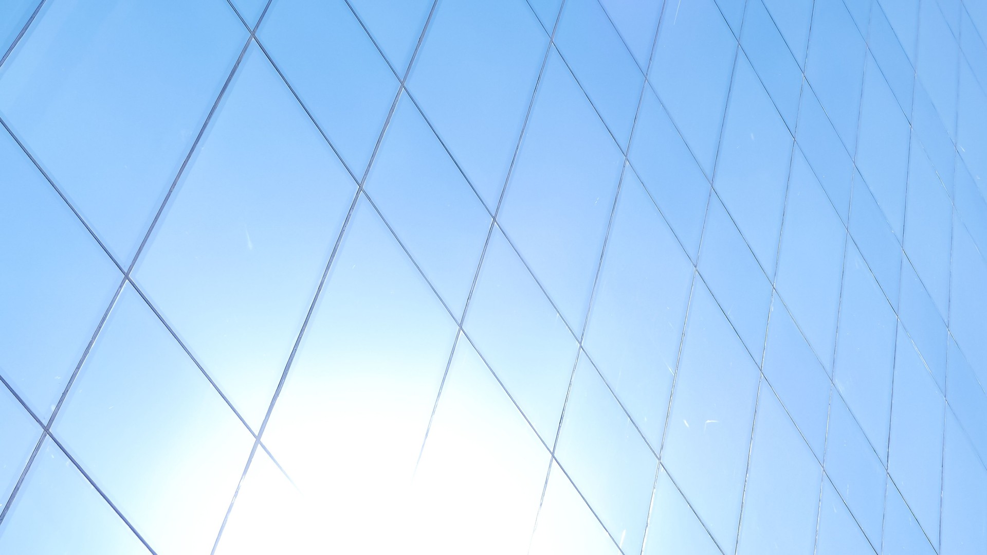 Facade of a modern building made of glass panels